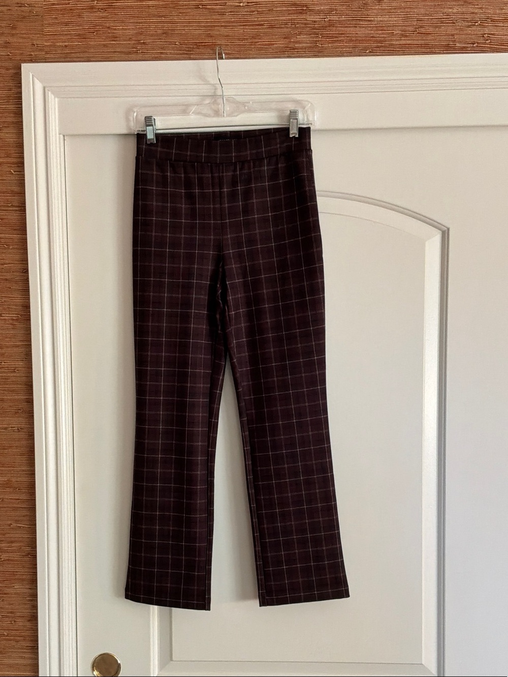 Sanctuary Maroon Plaid Cropped Pants